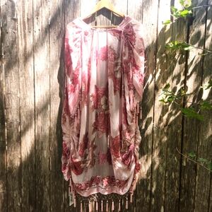 Ariza Pink Velvet Silk Sequined  Kimono